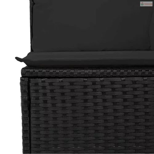 Kerti Kanapé Szett párnával tárolóval 12 pcs Fekete