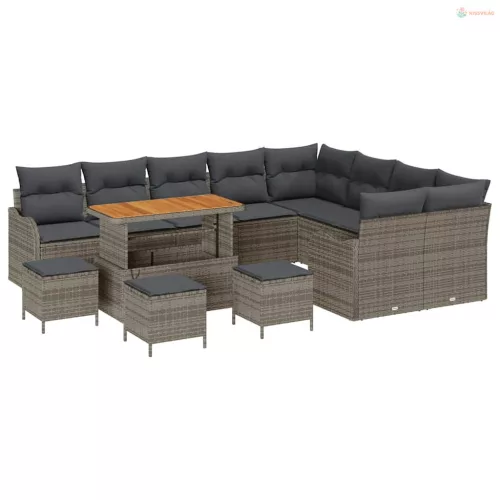 Kerti Kanapé Szett párnával tárolóval 13 pcs Szürke