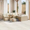 Kerti Kanapé Szett párnával tárolóval 13 pcs Beige és krém