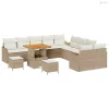 Kerti Kanapé Szett párnával tárolóval 13 pcs Beige és krém