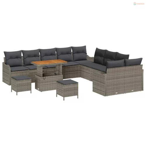 Kerti Kanapé Szett párnával tárolóval 13 pcs Szürke