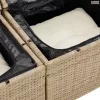 Kerti Kanapé Szett párnával tárolóval 14 pcs Beige és krém