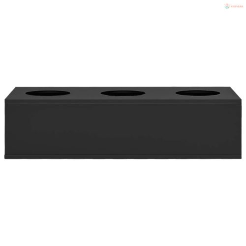 Antracitszürke acél irodai virágláda 90 x 40 x 23 cm