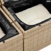Kerti Kanapé Szett párnával tárolóval 13 pcs Bézs Poli rattan
