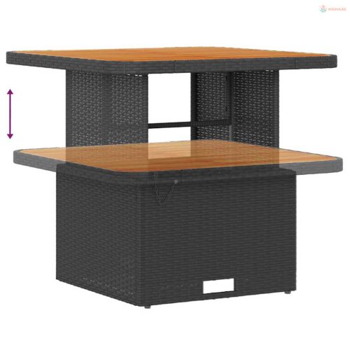 Kerti Kanapé Szett párnával tárolóval 12 pcs Fekete Poli rattan