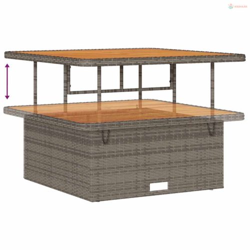 Kerti Kanapé Szett párnával tárolóval 13 pcs Szürke Poli rattan