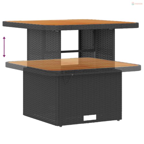 Kerti Kanapé Szett párnával tárolóval 13 pcs Fekete Poli rattan