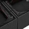 Kerti Kanapé Szett párnával tárolóval 13 pcs Fekete Poli rattan
