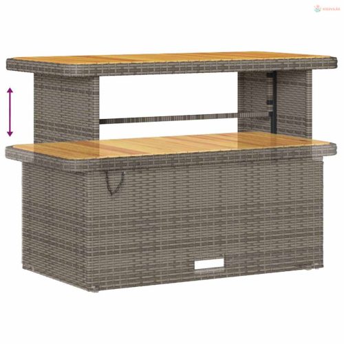 Kerti Kanapé Szett párnával tárolóval 14 pcs Szürke Poli rattan