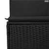 Kerti Kanapé Szett párnával tárolóval 12 pcs Fekete Poly Rattan