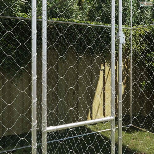 Kutya ketrec tetővel Ezüst 400 x 200 x 256 cm Acél és PE