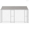 Kutya ketrec tetővel Ezüst 400 x 200 x 256 cm Acél és PE
