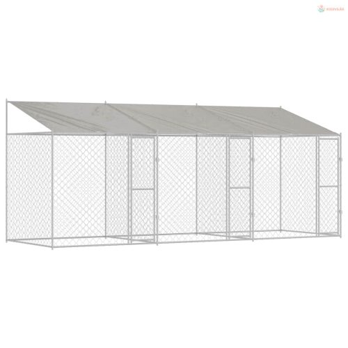 Kutya ketrec tetővel Ezüst 600 x 200 x 256 cm Acél és PE
