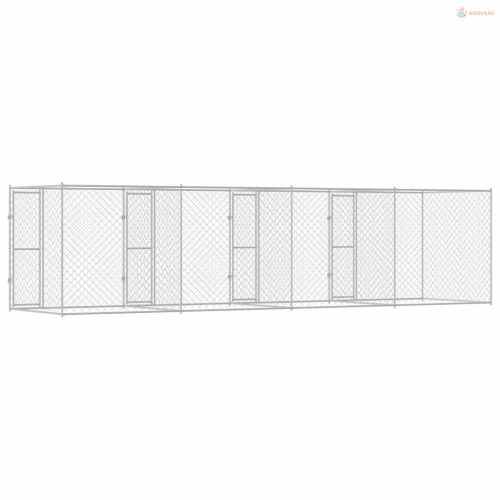 Kutyaketrec Ezüst 800 x 200 x 200 cm Horganyzott acél