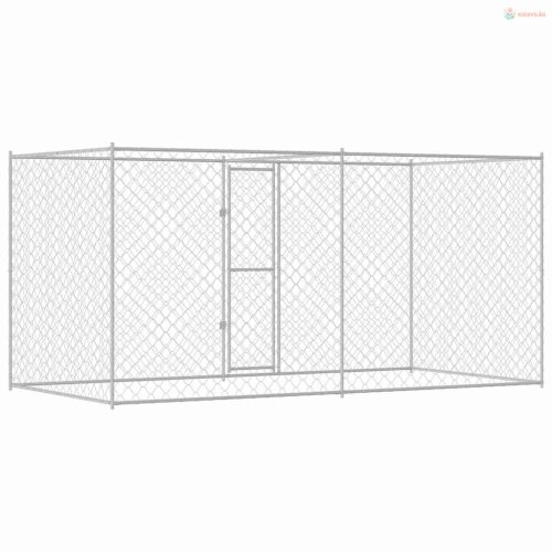 Kutyaketrec Ezüst 400 x 200 x 200 cm Horganyzott acél