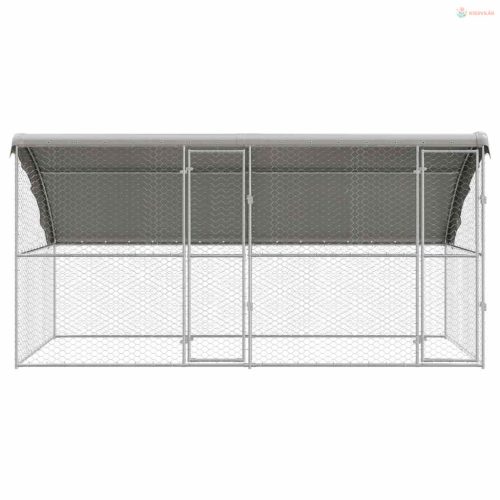 Kutyaház tárolóval 2 pcs Ezüst 4 x 2 x 2 m Horganyzott acél