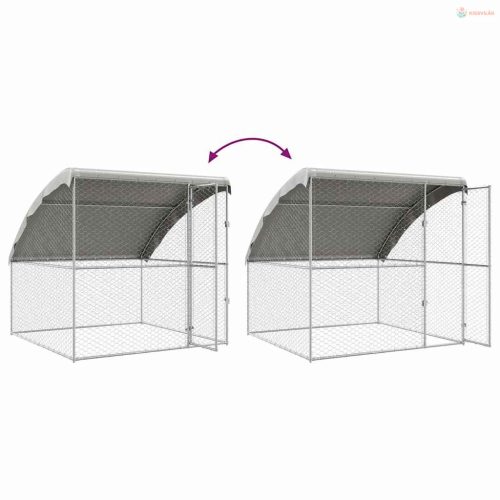 Kutyaház tárolóval 2 pcs Ezüst 4 x 2 x 2 m Horganyzott acél