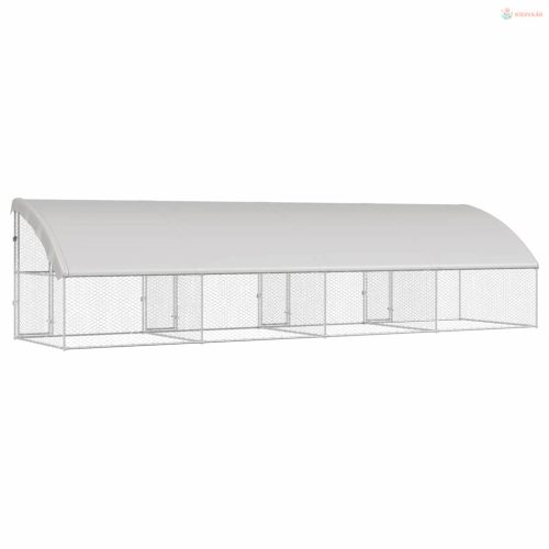 Kutyaház tárolóval 4 pcs Ezüst 8 x 2 x 2 m Horganyzott acél