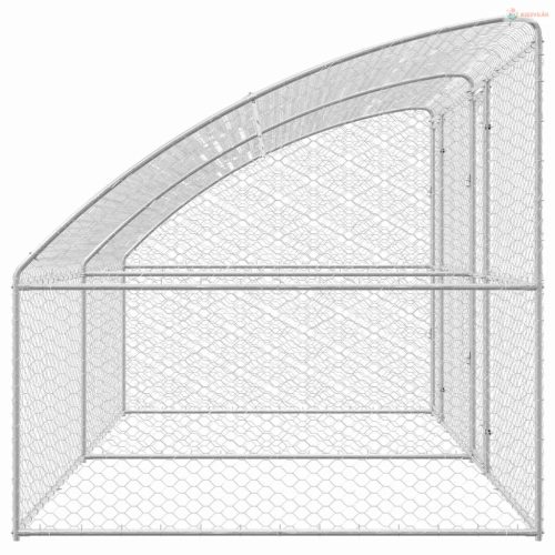 Kutyaház tárolóval 2 pcs Ezüst 4 x 2 x 2 m Horganyzott acél