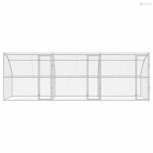 Kutyaház tárolóval 3 pcs Ezüst 6 x 2 x 2 m Horganyzott acél