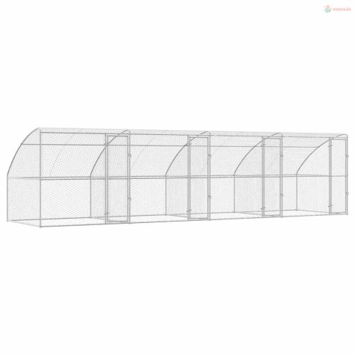 Kutyaház tárolóval 4 pcs Ezüst 8 x 2 x 2 m Horganyzott acél