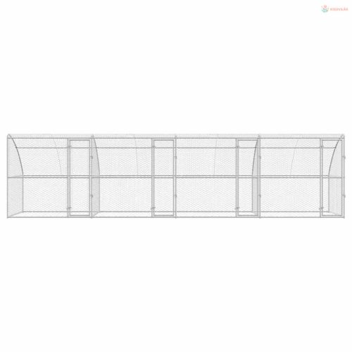 Kutyaház tárolóval 4 pcs Ezüst 8 x 2 x 2 m Horganyzott acél