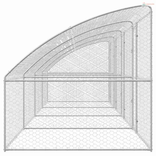 Kutyaház tárolóval 4 pcs Ezüst 8 x 2 x 2 m Horganyzott acél