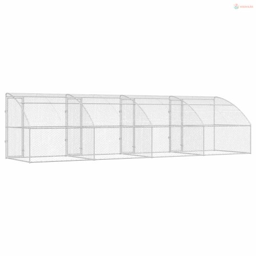 Kutyaház tárolóval 4 pcs Ezüst 8 x 2 x 2 m Horganyzott acél