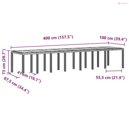 Kerti étkező szett párnákkal párnával 17 pcs Barna PP