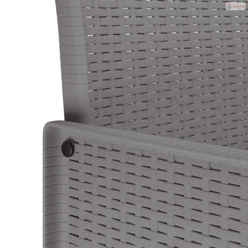 Kerti étkező szett párnákkal párnával 15 pcs Világosszürke PP