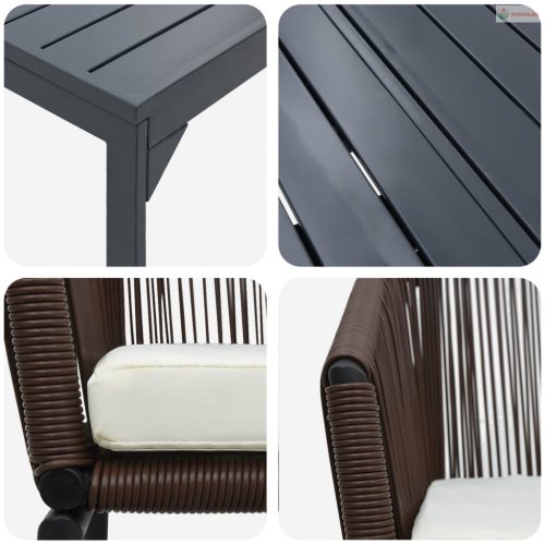 Kert étkező szett 9 pcs Barna polirattan