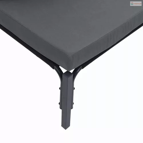 Kerti Kanapé Szett párnával 9 pcs Fekete Acél