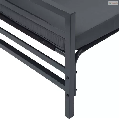 Kerti Kanapé Szett párnával 9 pcs Fekete Acél