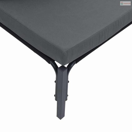 Kerti Kanapé Szett párnával 12 pcs Fekete Acél