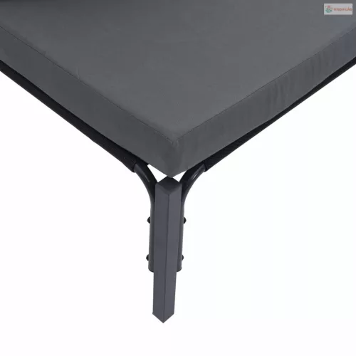 Kerti Kanapé Szett párnával 9 pcs Fekete Acél