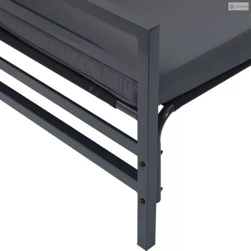 Kerti Kanapé Szett párnával 9 pcs Fekete Acél