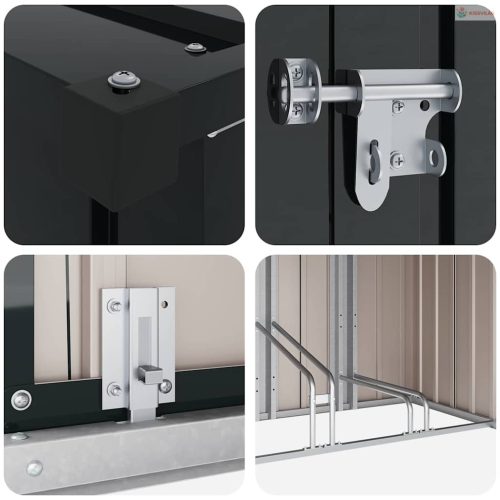 Bicikli Sátor 3 pcs Antracit 216 x 207 x 158 cm Fém