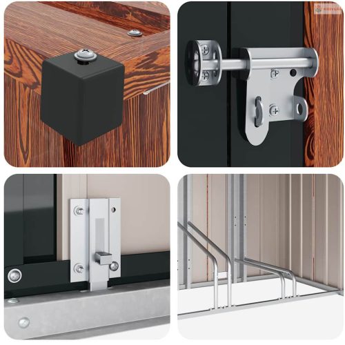 Bicikli Sátor 3 pcs Barna 216 x 207 x 158 cm Fém