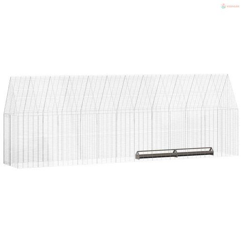 Csirkeketrec 2 pcs Ezüst 600 x 100 x 210 cm Horganyzott acél