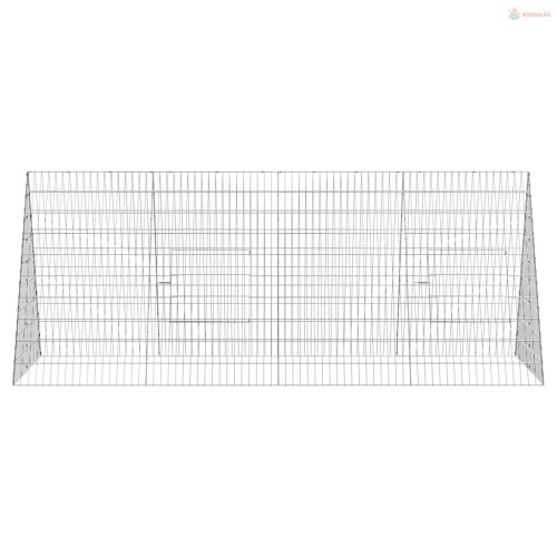 Csirkeketrec Ezüst 215 x 100 x 85 cm Horganyzott acél