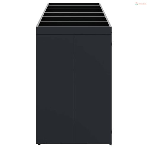 Gurulós kuka tároló 6 kukához Fekete 408 x 77,5 x 121,5 cm