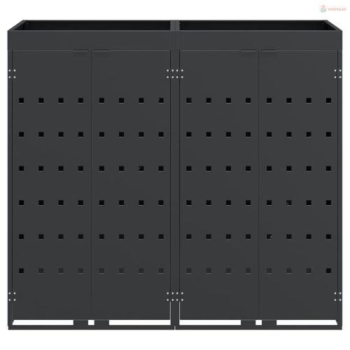 Gurulós kuka tároló 2 kukához Antracit 136 x 77,5 x 121,5 cm
