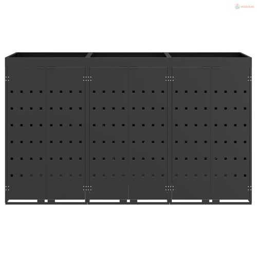 Gurulós kuka tároló 3 kukához Antracit 204 x 77,5 x 121,5 cm