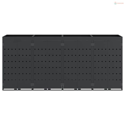 Gurulós kuka tároló 4 kukához Antracit 272 x 77,5 x 121,5 cm