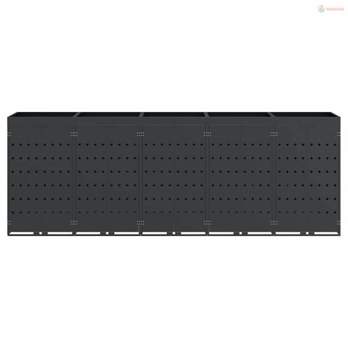 Gurulós kuka tároló 5 kukához Antracit 340 x 77,5 x 121,5 cm