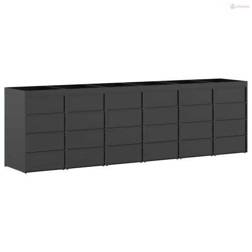 Gurulós kuka tároló 6 kukához Antracit 408 x 77,5 x 121,5 cm