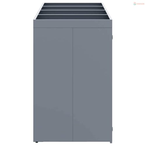 Gurulós kuka tároló 4 kukához Világosszürke Porfestett acél