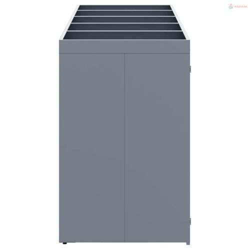 Gurulós kuka tároló 5 kukához Világosszürke Porfestett acél