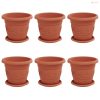 Növénycserép 6 pcs Tégla Vörös Ø 22 x 18 cm Műanyag