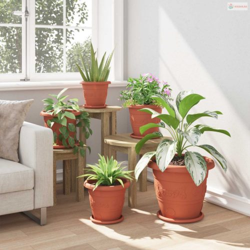 Növénycserép 6 pcs Tégla Vörös Ø 26 x 21.5 cm Műanyag